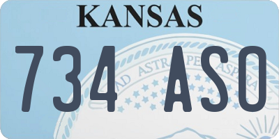KS license plate 734ASO