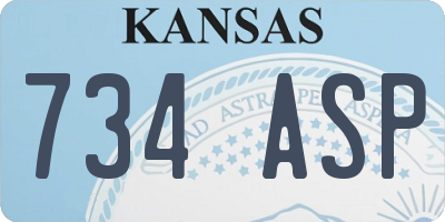 KS license plate 734ASP