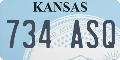 KS license plate 734ASQ