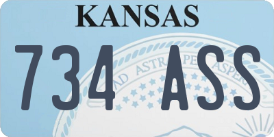KS license plate 734ASS