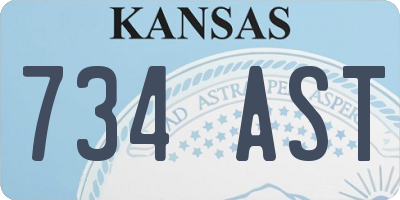 KS license plate 734AST