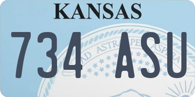 KS license plate 734ASU