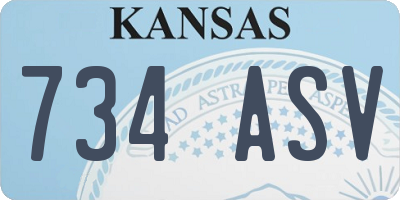 KS license plate 734ASV