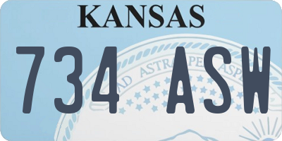 KS license plate 734ASW