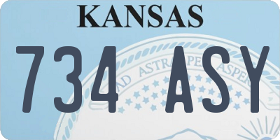 KS license plate 734ASY