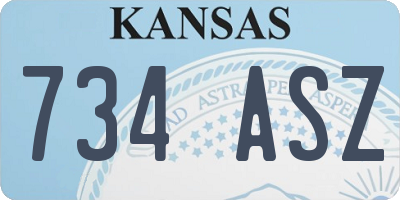 KS license plate 734ASZ