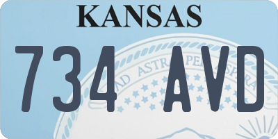 KS license plate 734AVD