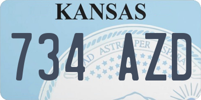 KS license plate 734AZD