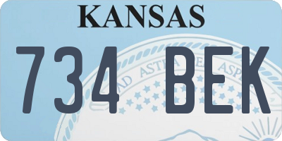 KS license plate 734BEK