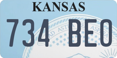 KS license plate 734BEO