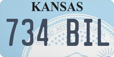 KS license plate 734BIL