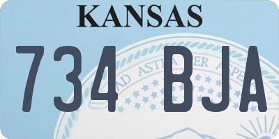 KS license plate 734BJA