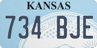 KS license plate 734BJE