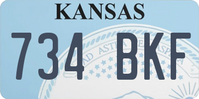 KS license plate 734BKF