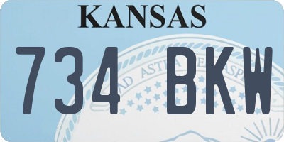 KS license plate 734BKW