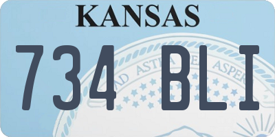 KS license plate 734BLI
