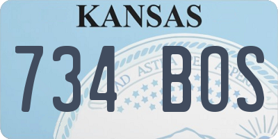 KS license plate 734BOS
