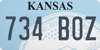 KS license plate 734BOZ
