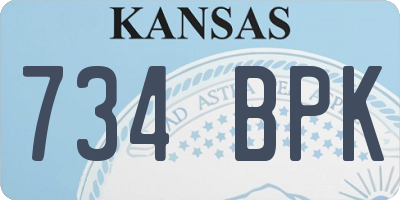 KS license plate 734BPK