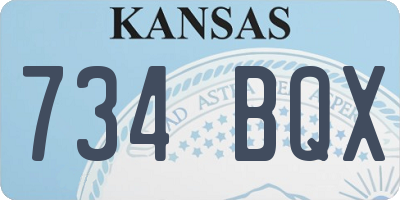 KS license plate 734BQX