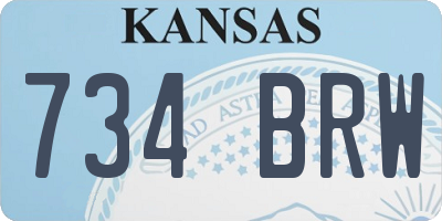 KS license plate 734BRW
