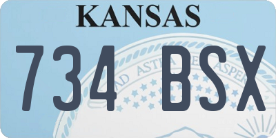 KS license plate 734BSX