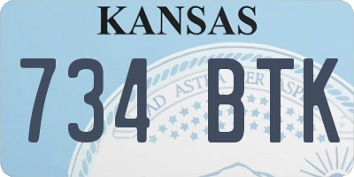 KS license plate 734BTK