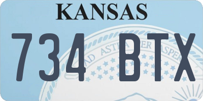 KS license plate 734BTX