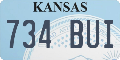 KS license plate 734BUI