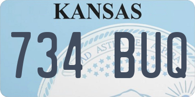 KS license plate 734BUQ