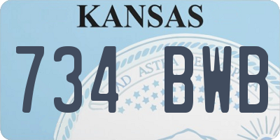 KS license plate 734BWB