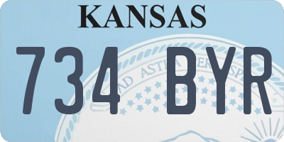 KS license plate 734BYR