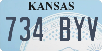 KS license plate 734BYV