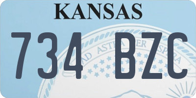 KS license plate 734BZC