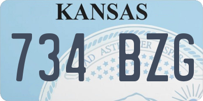 KS license plate 734BZG