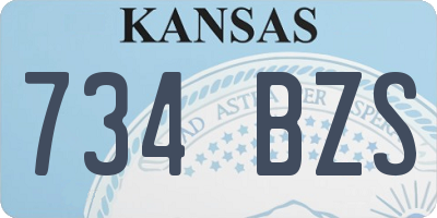 KS license plate 734BZS