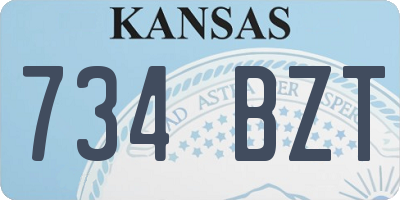 KS license plate 734BZT