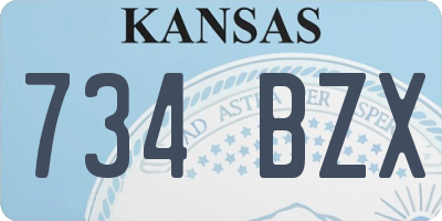 KS license plate 734BZX