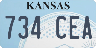 KS license plate 734CEA