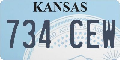 KS license plate 734CEW