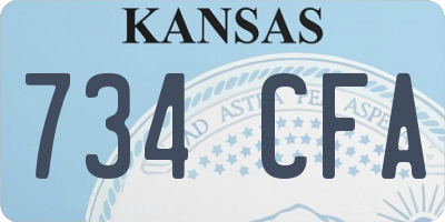 KS license plate 734CFA