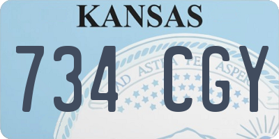 KS license plate 734CGY