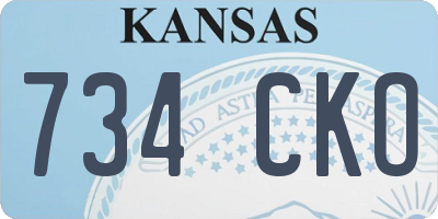 KS license plate 734CKO