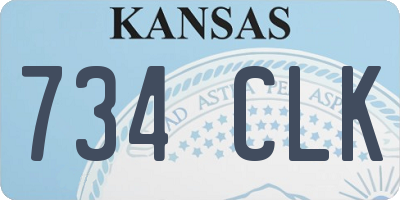 KS license plate 734CLK
