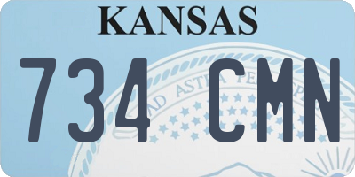 KS license plate 734CMN