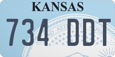 KS license plate 734DDT
