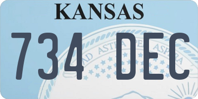 KS license plate 734DEC