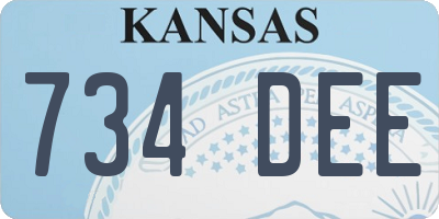 KS license plate 734DEE