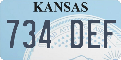KS license plate 734DEF