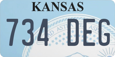 KS license plate 734DEG